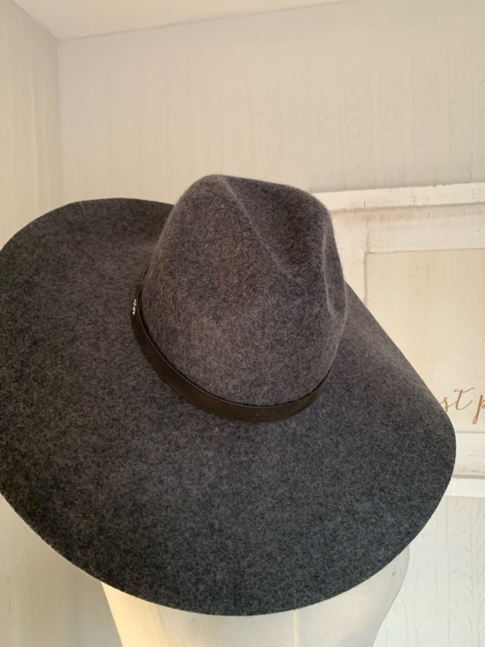 Ralph Lauren grey felt wide brim hat